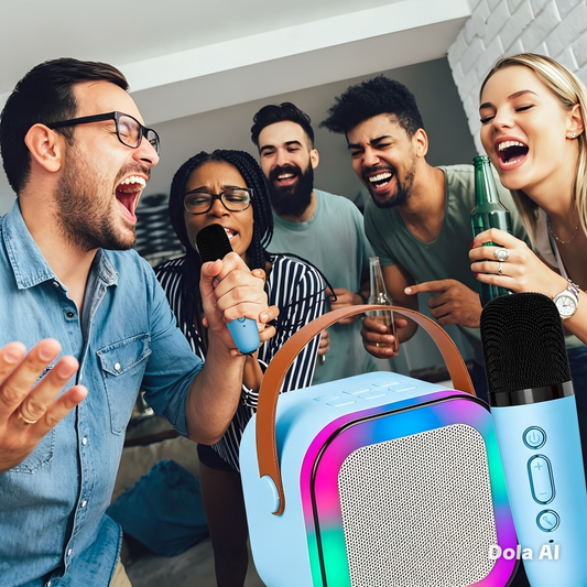 KARAOKE MINI PARLANTE Y MICRÓFONO